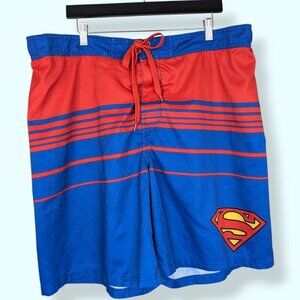 (2/$20) Superman Blue & Red Swim Trunks